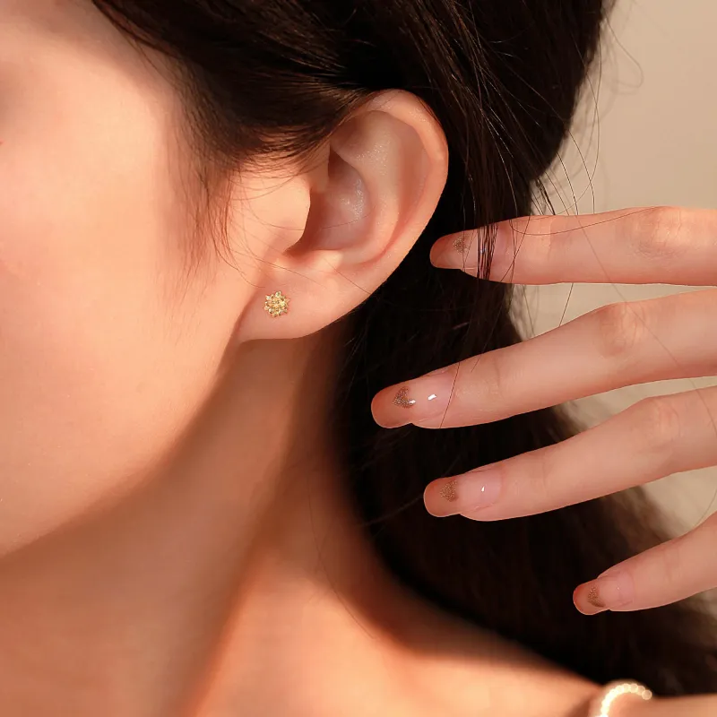 Hi There S999 Fine Silver Stud Earrings Women's-1
