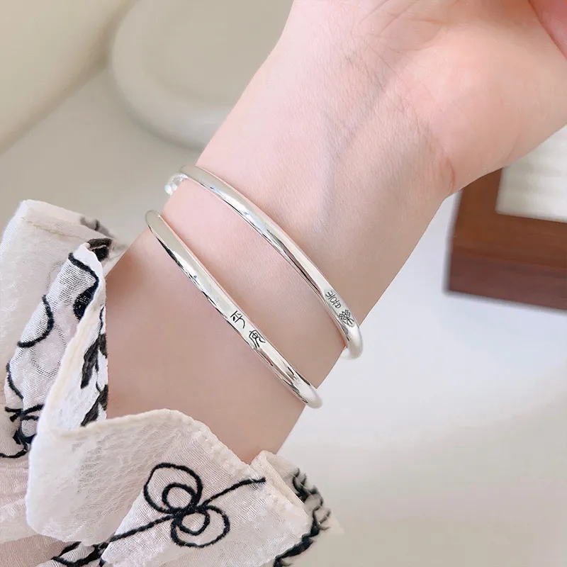 Hi There 999 Fine Silver Bangles Women's-1