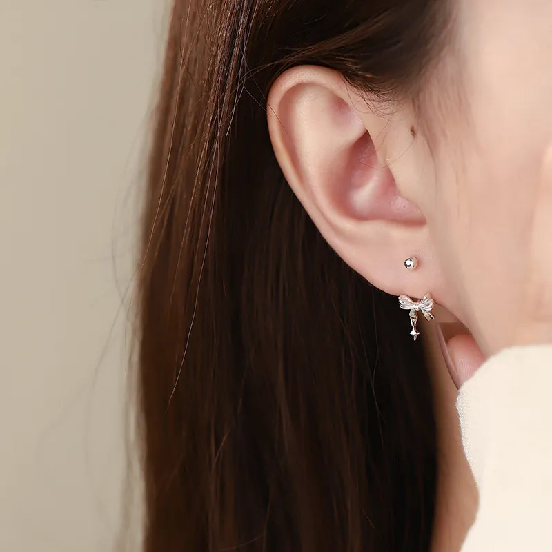 Hi There S999 Fine Silver Stud Earrings Women's-3