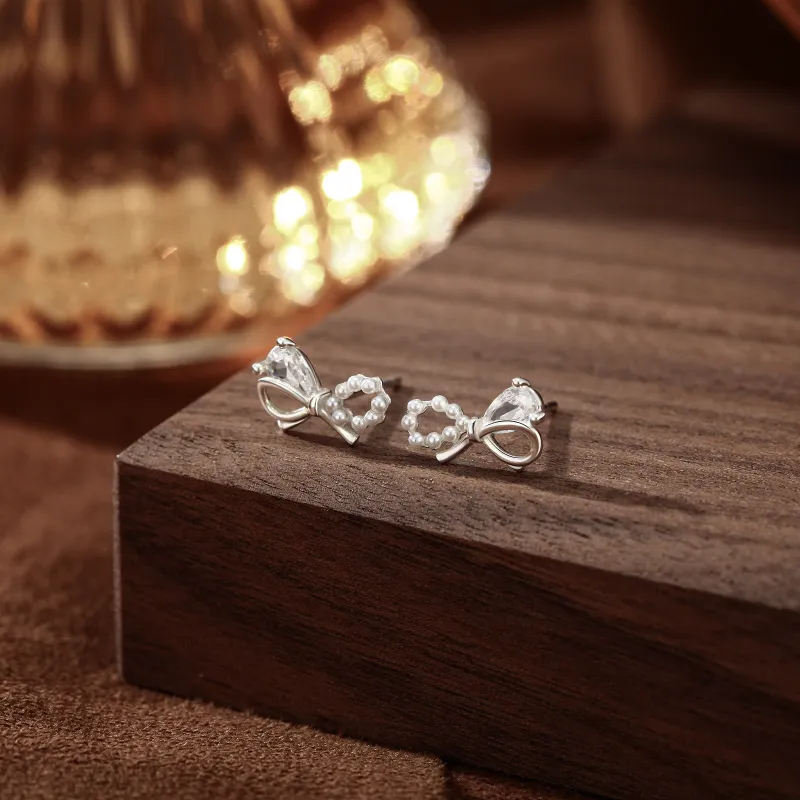 Hi There S925 Silver Stud Earrings Women's-3