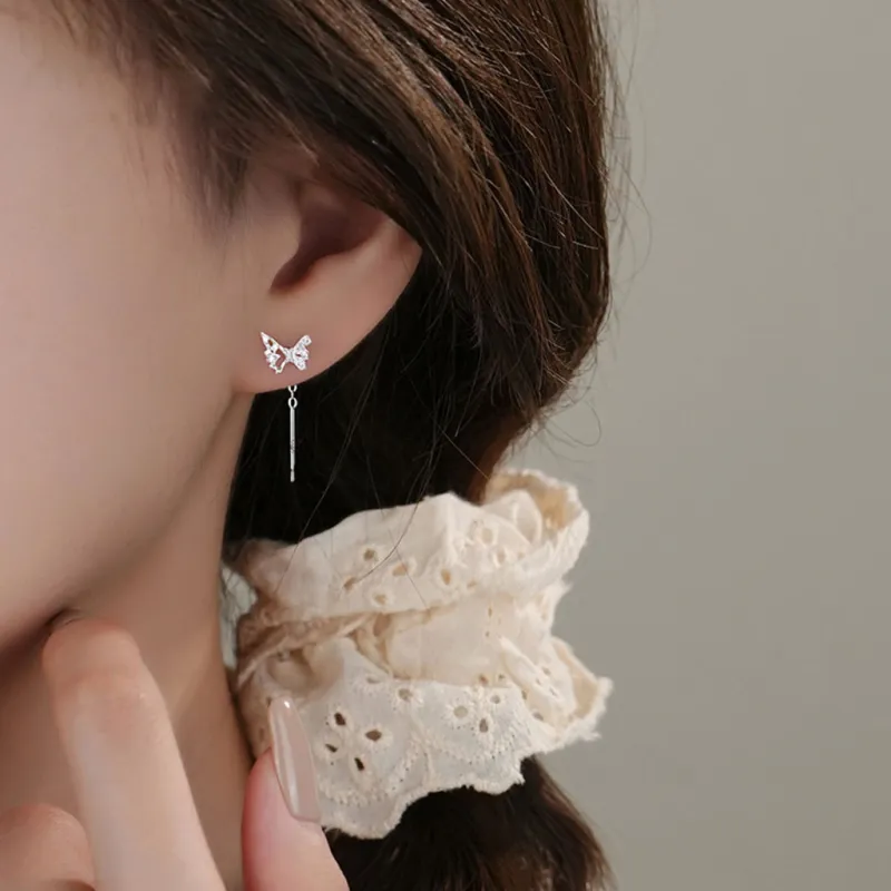 Hi There S925 Silver Drop Earrings Women's-1
