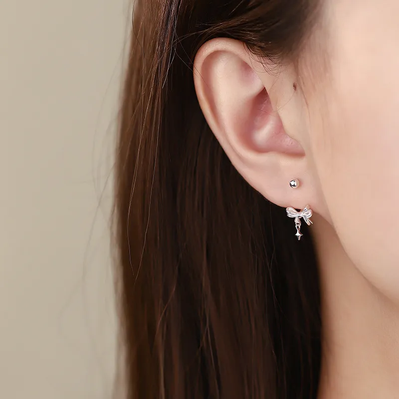 Hi There S999 Fine Silver Stud Earrings Women's-1