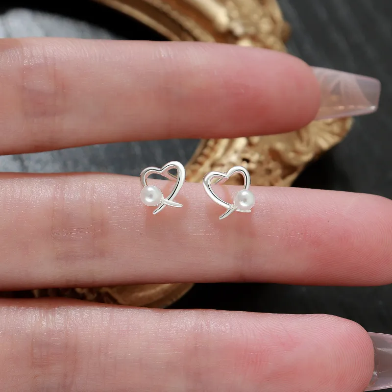 Hi There S999 Fine Silver Stud Earrings Women's-2