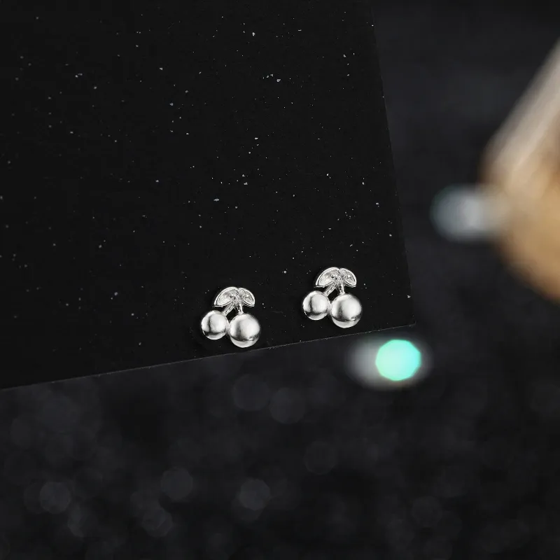 Hi There S999 Silver Stud Earrings Women's-2