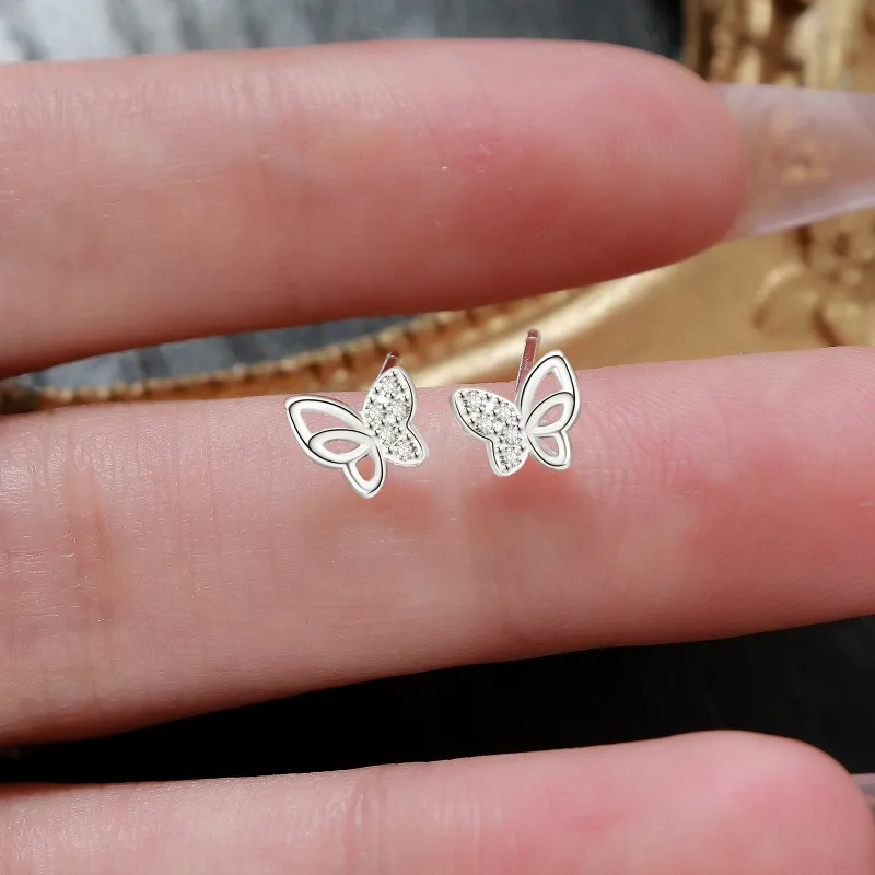 Hi There S999 Fine Silver Stud Earrings Women's-4