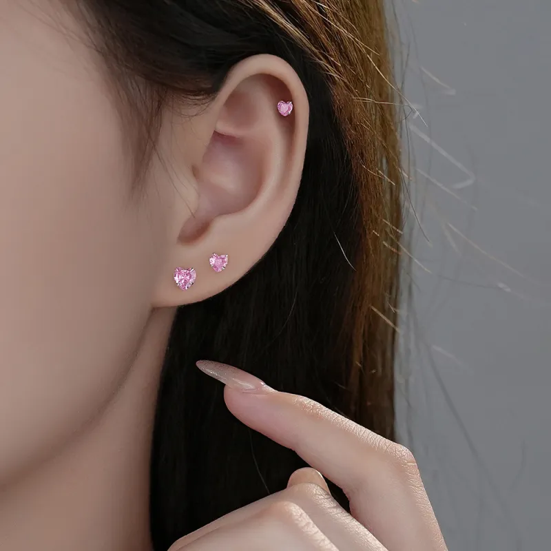 Hi There S999 Silver Stud Earrings Women's-5