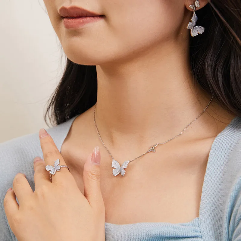 Hi There White Gold Plated Copper Necklaces Women's-1