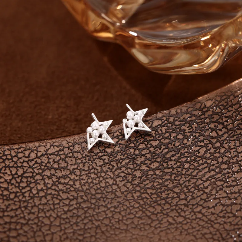 Hi There S999 Silver Stud Earrings Women's-4