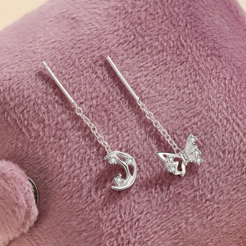 Hi There S925 Silver Drop Earrings Women's-4