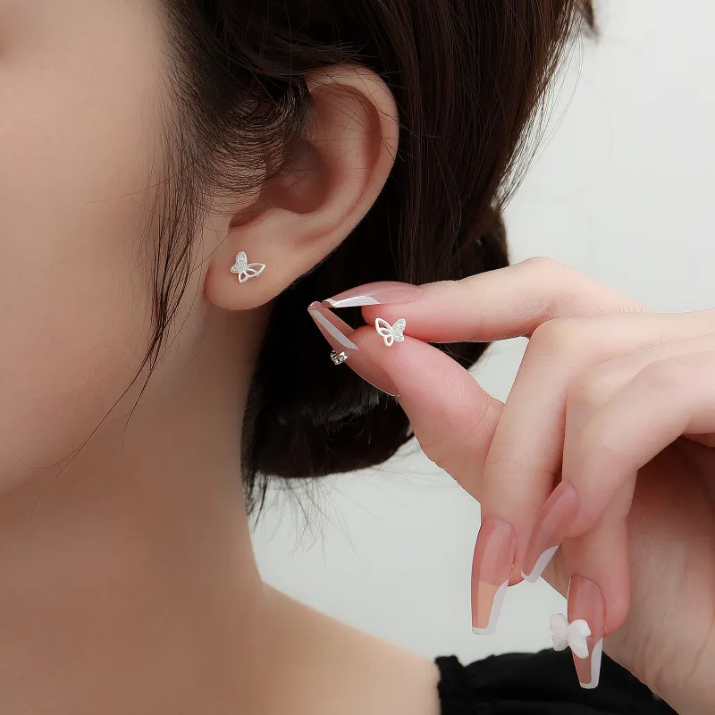 Hi There S999 Fine Silver Stud Earrings Women's-2