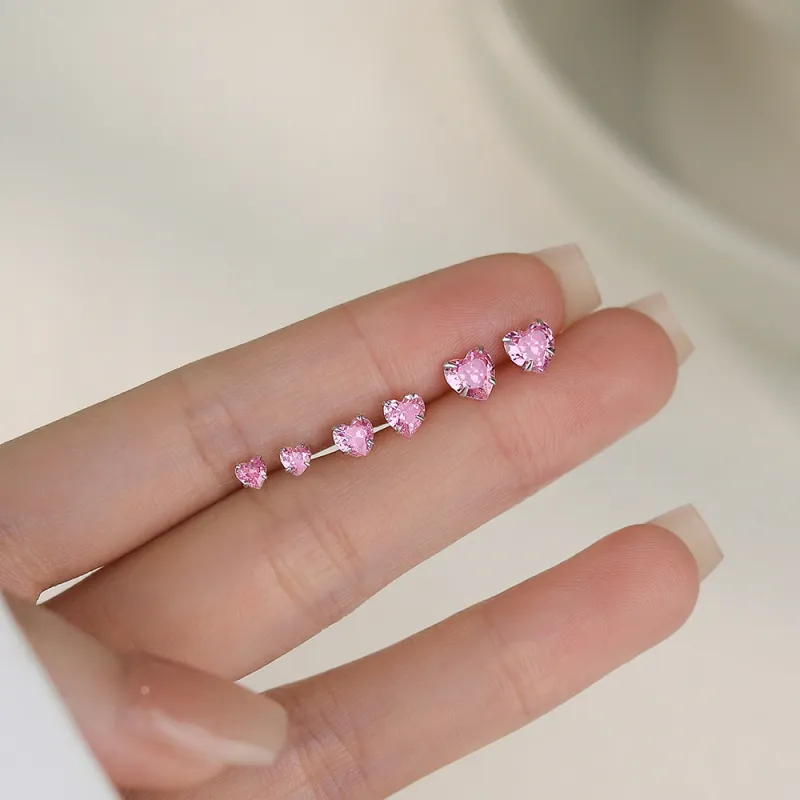 Hi There S999 Silver Stud Earrings Women's-1