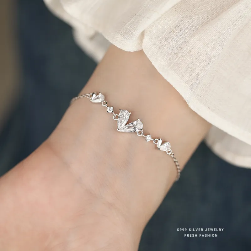 Hi There S999 Fine Silver Bracelets Women's-2