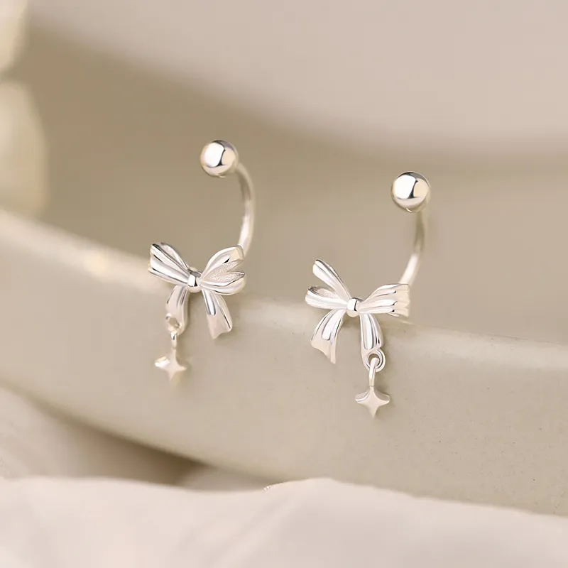Hi There S999 Fine Silver Stud Earrings Women's-4