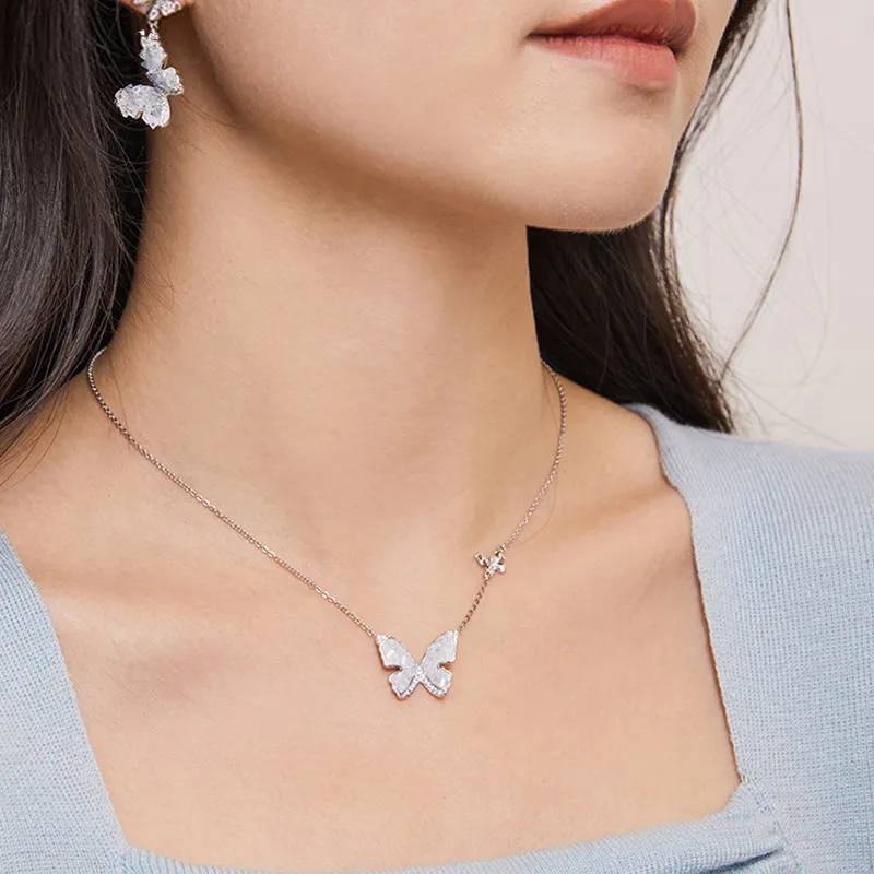 Hi There White Gold Plated Copper Necklaces Women's-3