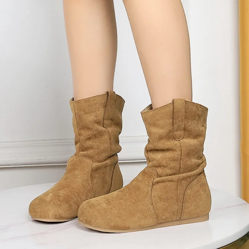 BIGTREE Ankle Boots Women's Apricot/Coffee/Caramel/Khaki/Black-5