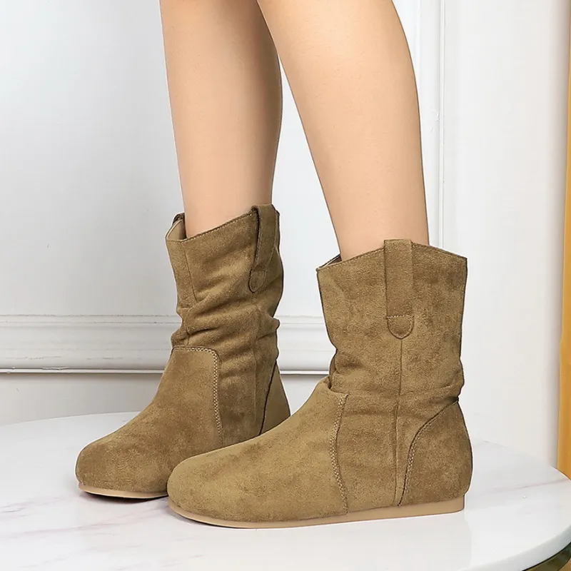 BIGTREE Ankle Boots Women's Apricot/Coffee/Caramel/Khaki/Black-7