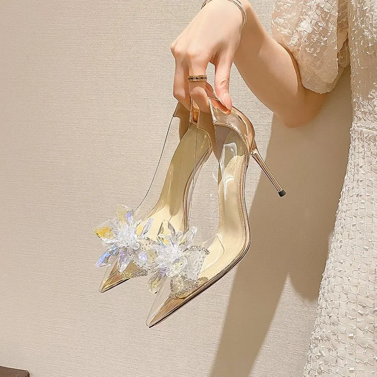 BIGTREE High Heels Women's Champagne Gold-1