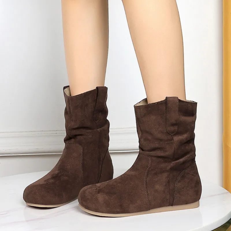 BIGTREE Ankle Boots Women's Apricot/Coffee/Caramel/Khaki/Black-3