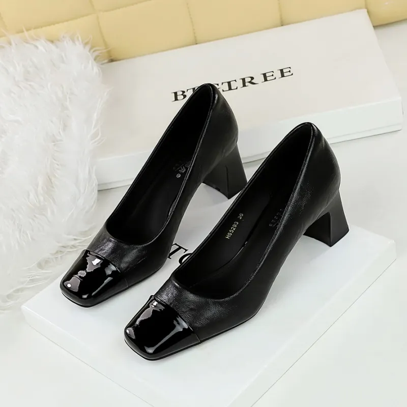BIGTREE High Heels Women's Dark Brown/Black-5