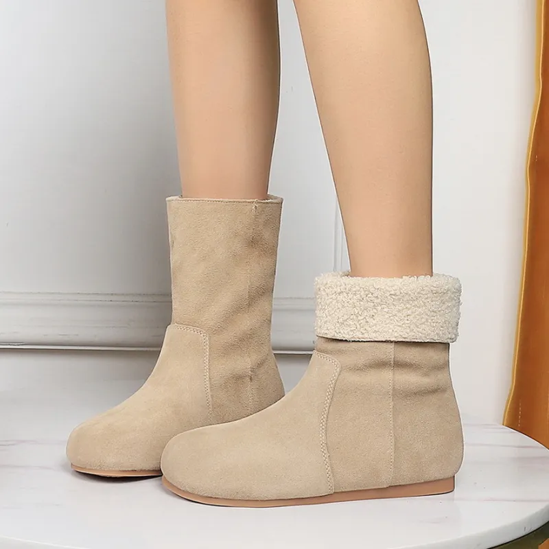 BIGTREE Ankle Boots Women's Apricot/Caramel/Khaki/Coffee/Black-1