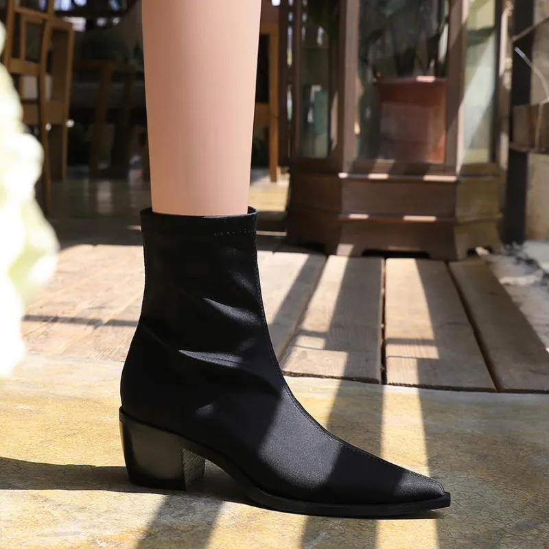 BIGTREE Ankle Boots Women's Black-6