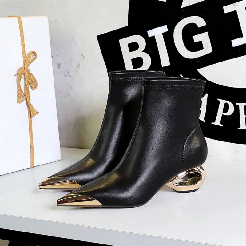 BIGTREE Ankle Boots Women's Gold/Silver-1