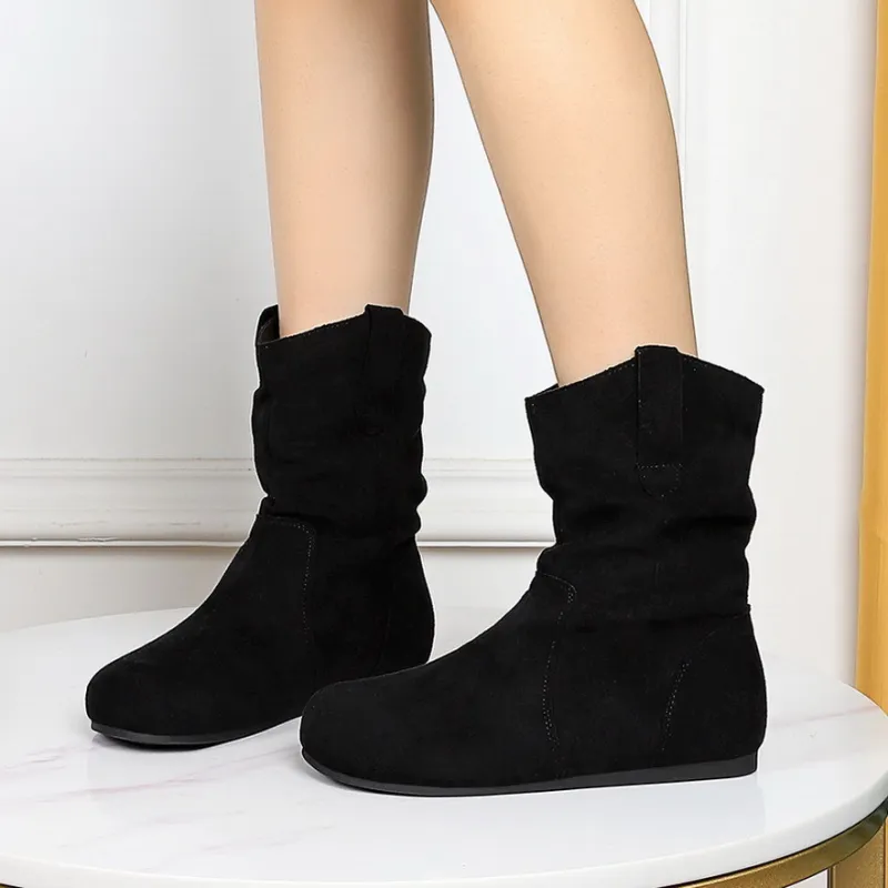 BIGTREE Ankle Boots Women's Apricot/Coffee/Caramel/Khaki/Black-9