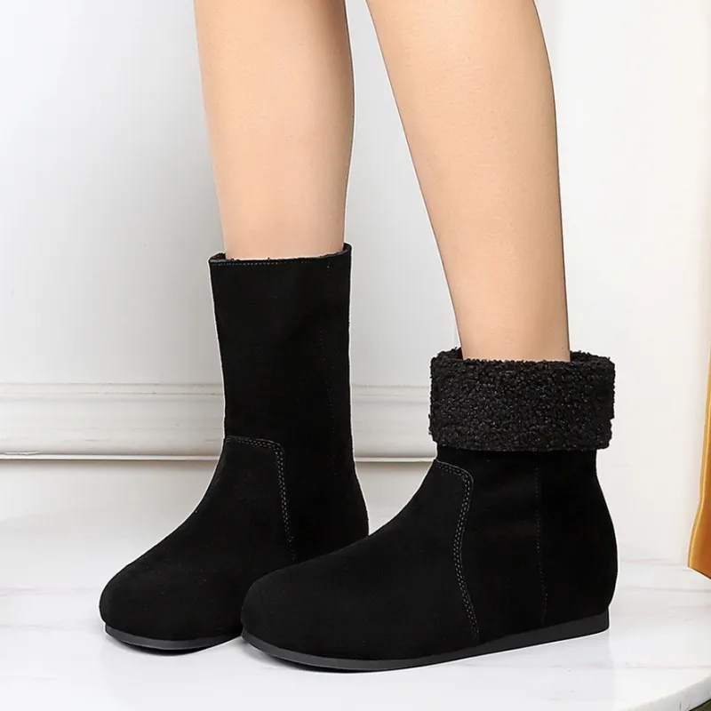 BIGTREE Ankle Boots Women's Apricot/Caramel/Khaki/Coffee/Black-9
