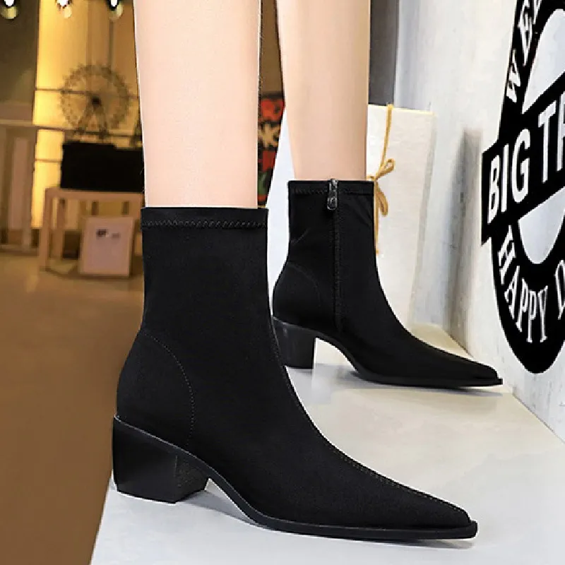 BIGTREE Ankle Boots Women's Black-4