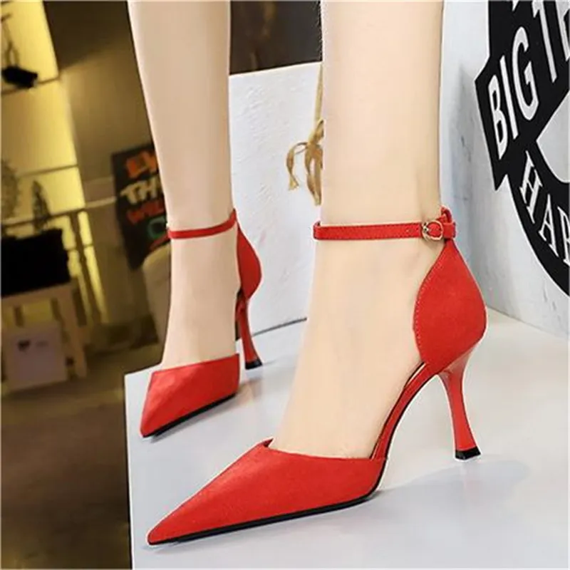 BIGTREE Slim Heel High Heels 8cm Women's-3