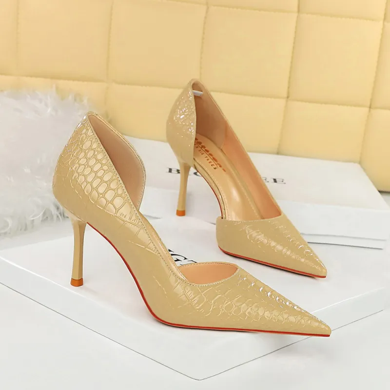 BIGTREE Slim Heel High Heels 8cm Women's-7