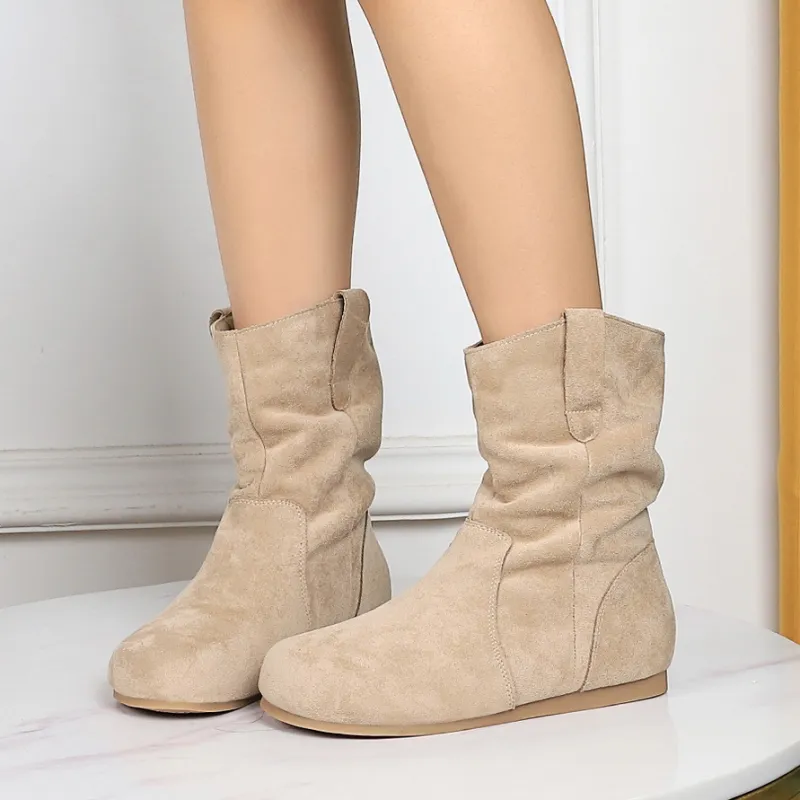 BIGTREE Ankle Boots Women's Apricot/Coffee/Caramel/Khaki/Black-1