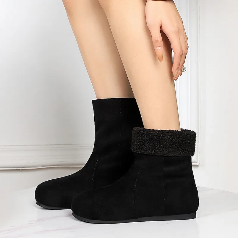 BIGTREE Ankle Boots Women's Apricot/Coffee/Black/Caramel/Khaki-5