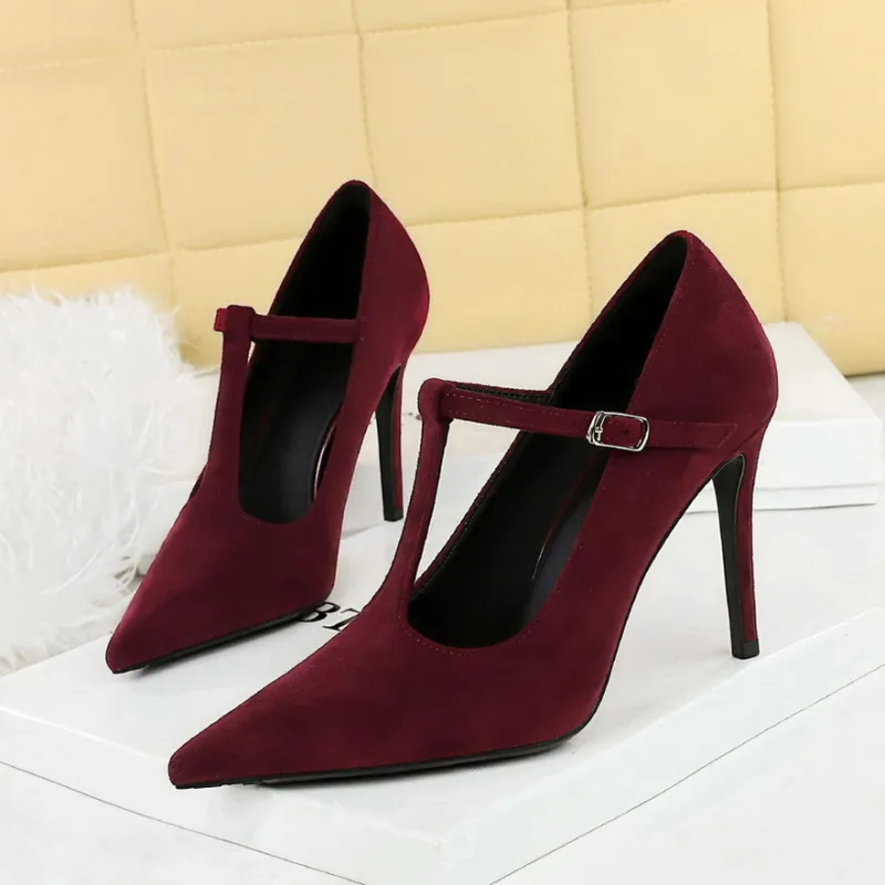 BIGTREE Slim Heel High Heels Women's-5