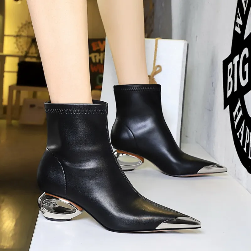 BIGTREE Ankle Boots Women's Gold/Silver-5