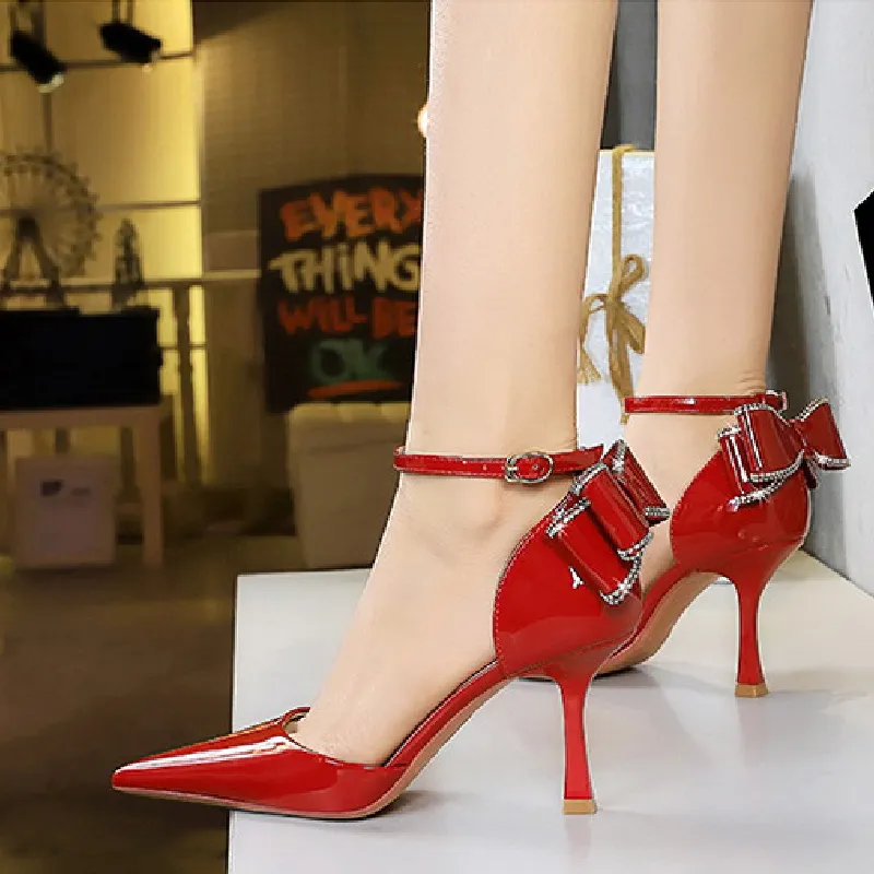 BIGTREE High Heels Women's Black/Red/Nude-5