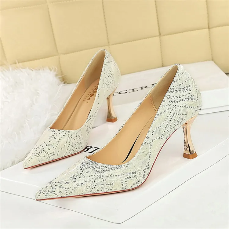 BIGTREE Slim Heel High Heels Women's-3