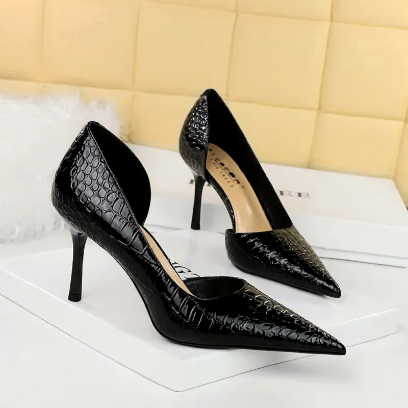 BIGTREE Slim Heel High Heels 8cm Women's-3