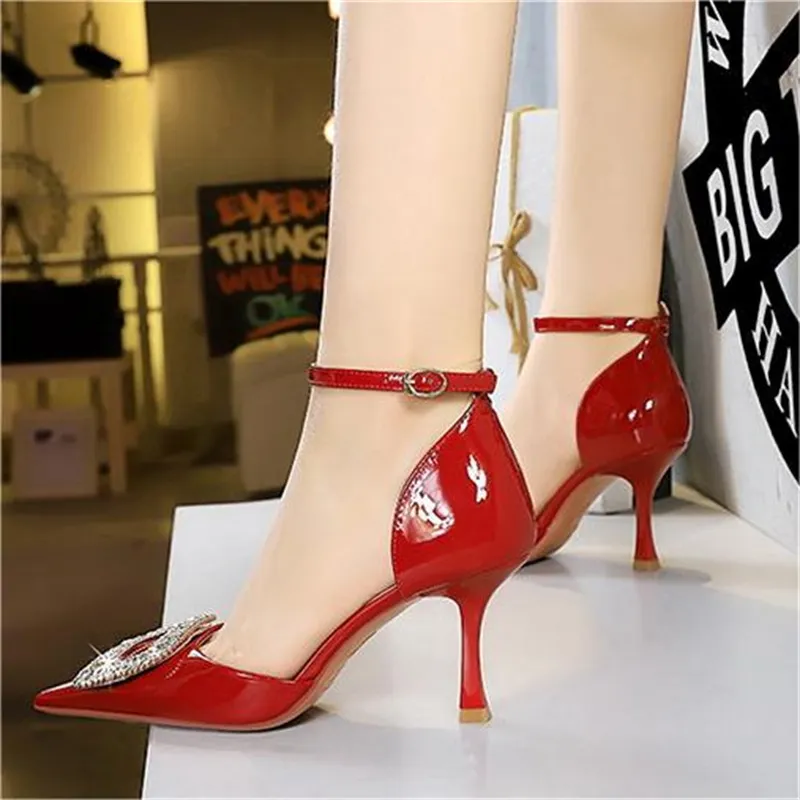 BIGTREE Slim Heel High Heels Women's-1