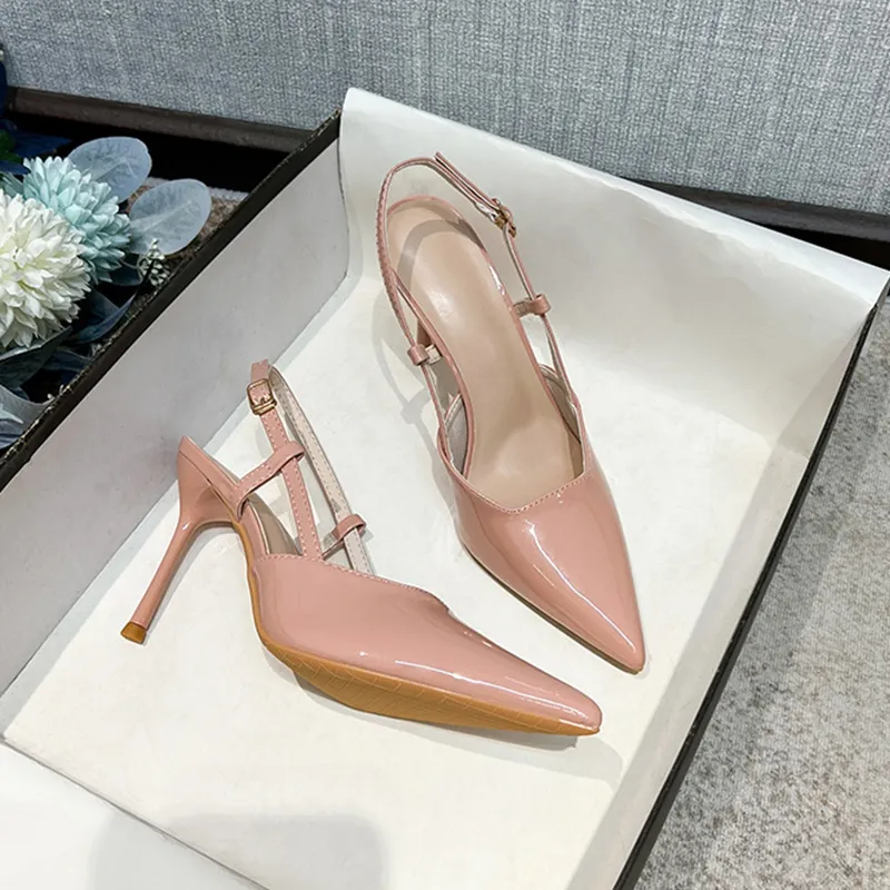 BIGTREE High Heels Women's Apricot/Pink/Black-5