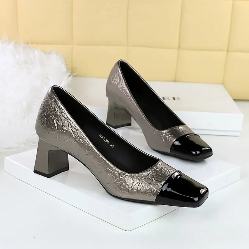 BIGTREE Chunky Heel High Heels Women's-5
