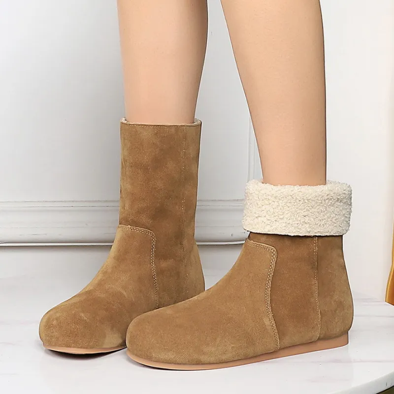 BIGTREE Ankle Boots Women's Apricot/Caramel/Khaki/Coffee/Black-3
