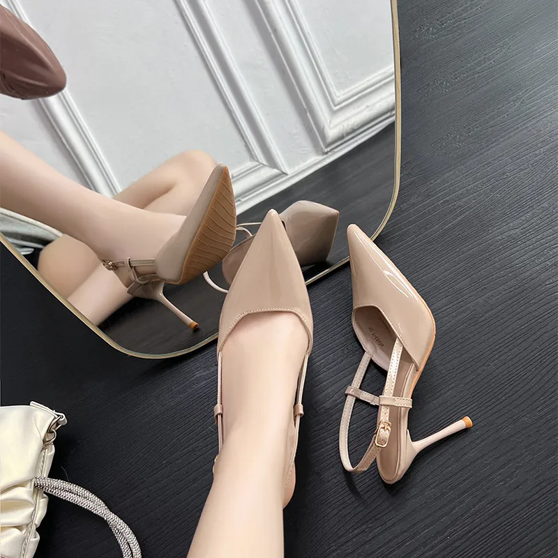 BIGTREE High Heels Women's Apricot/Pink/Black-7