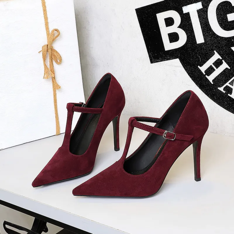 BIGTREE Slim Heel High Heels Women's-4