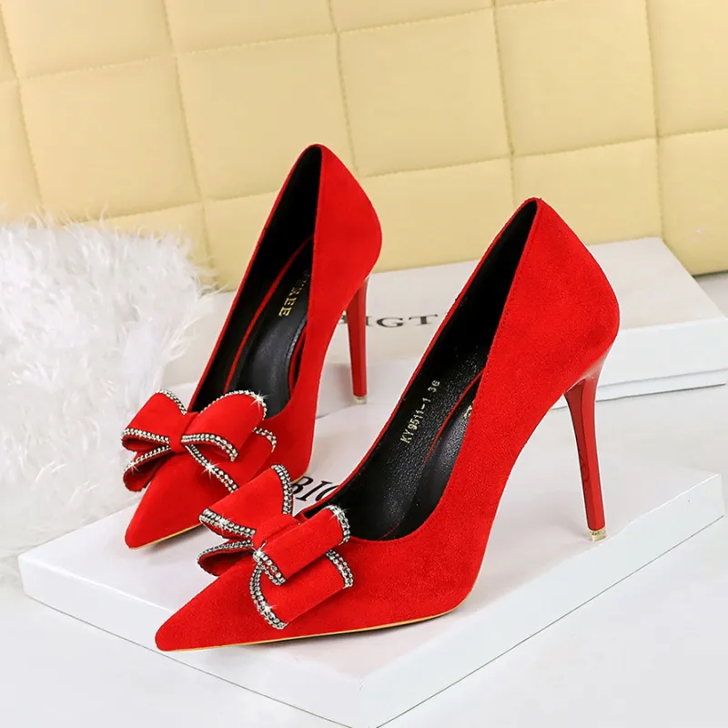 BIGTREE High Heels Women's Black/Red/Khaki-1
