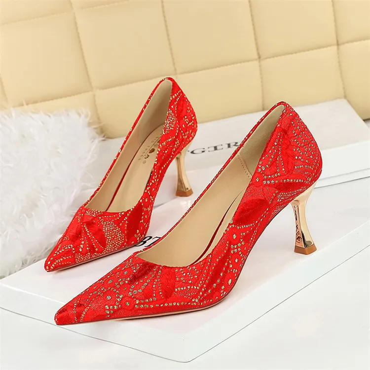 BIGTREE Slim Heel High Heels Women's-5