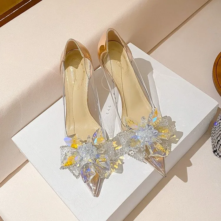 BIGTREE High Heels Women's Champagne Gold-3