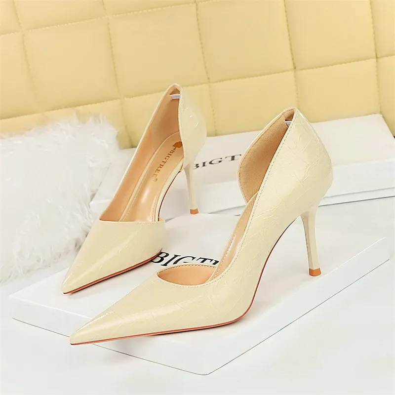BIGTREE Slim Heel High Heels 8cm Women's-7