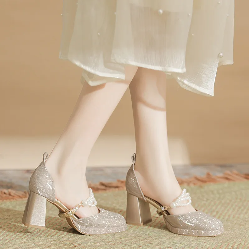 BIGTREE Chunky Heel High Heels Women's-2