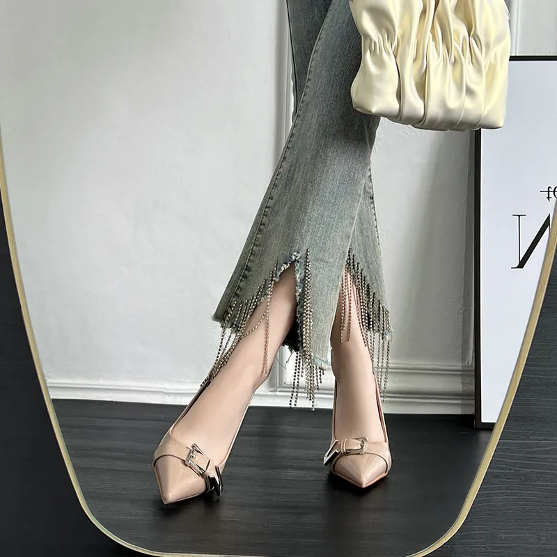 BIGTREE Slim Heel High Heels Women's-1